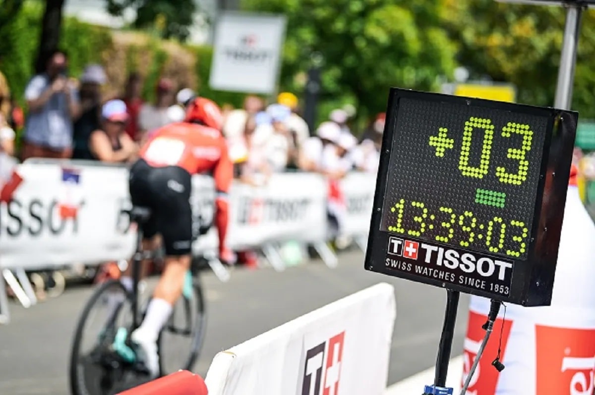 tissot časomíra na cyklistických závodech